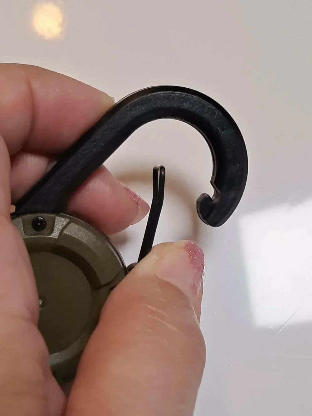OD Green Retractable Carabiner Keychain Badge Reel